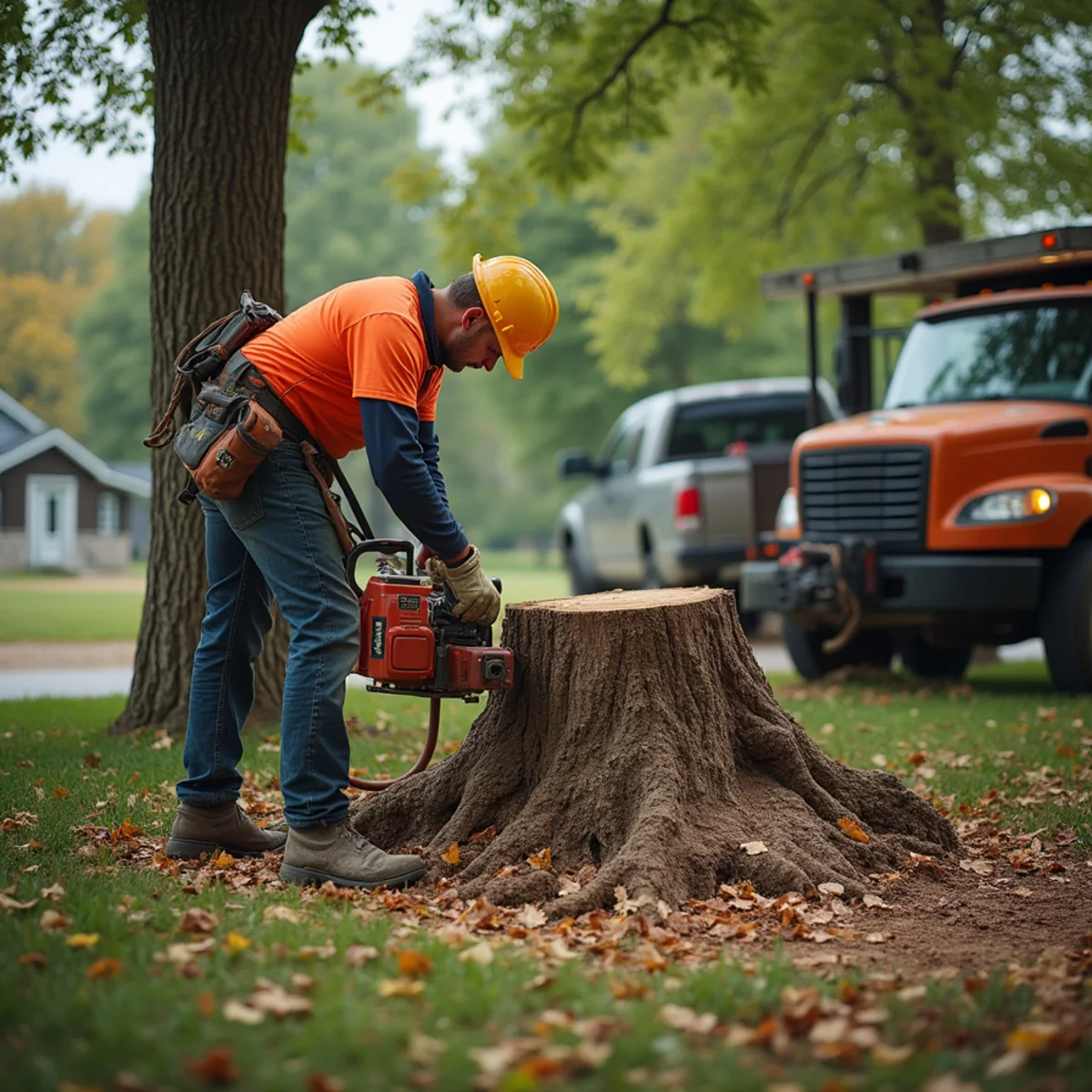 Safety protocols and risk prevention regarding stump grinding cost springfield il