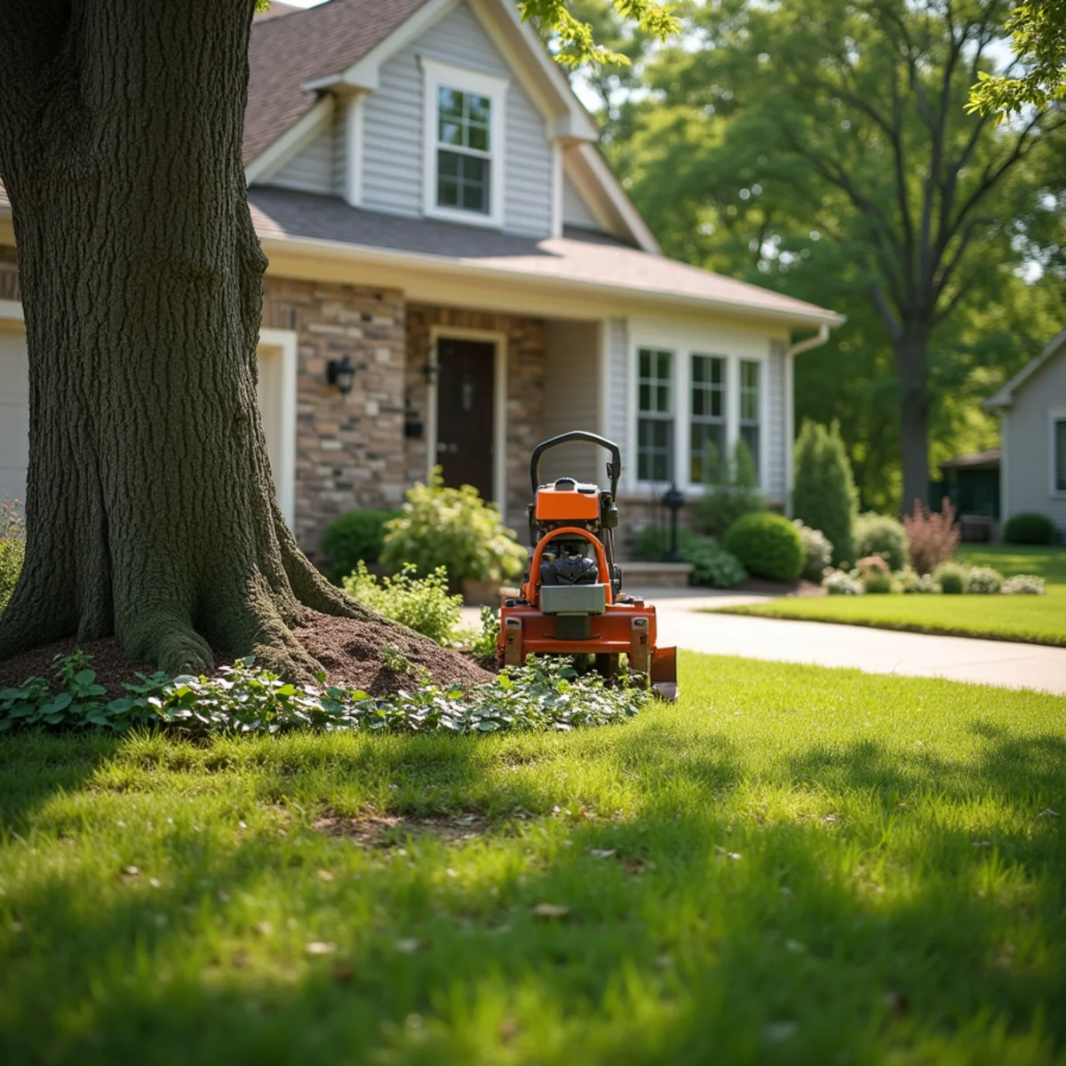 Successful property outcome and pristine grounds regarding stump grinding vs stump removal