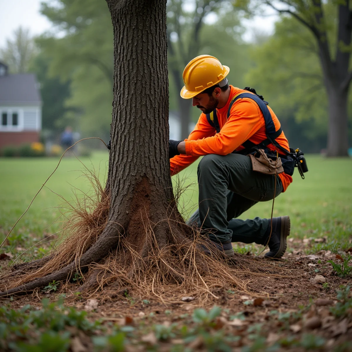 Safety protocols and risk prevention regarding roots after stump grinding