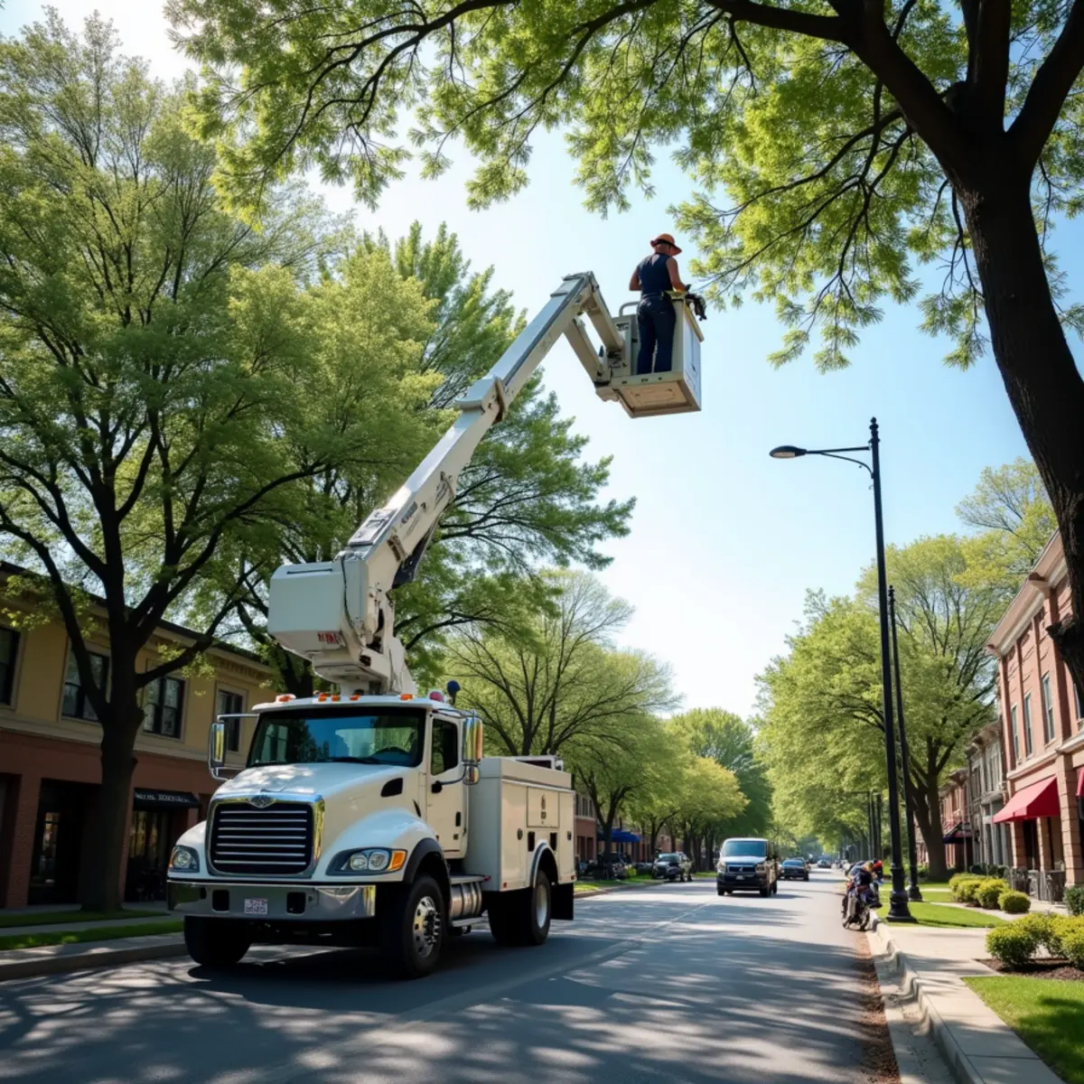 Commercial machinery executing Commercial Tree & Stump Service in Central Illinois