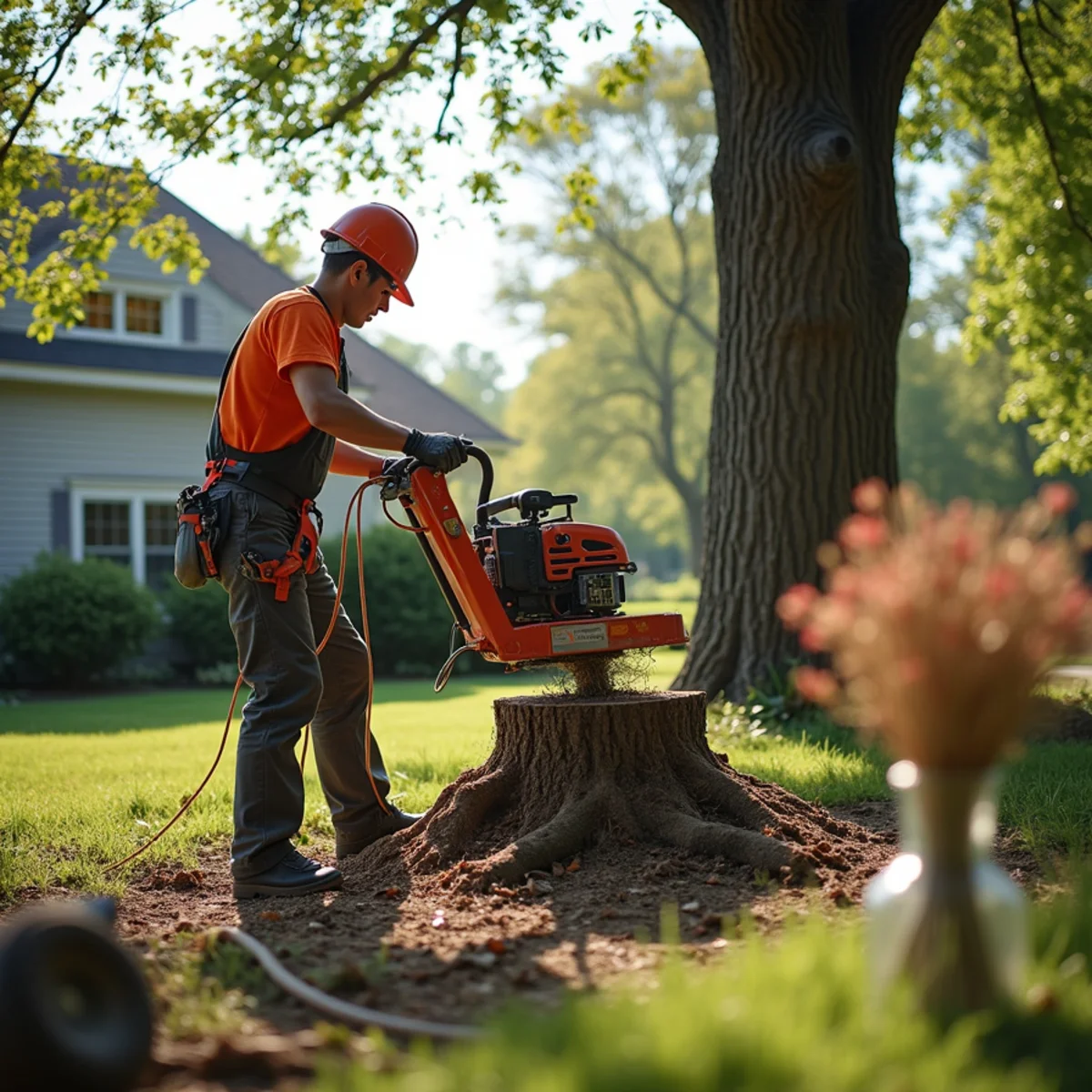 Professional tree removal and stump grinding work in Chatham Illinois