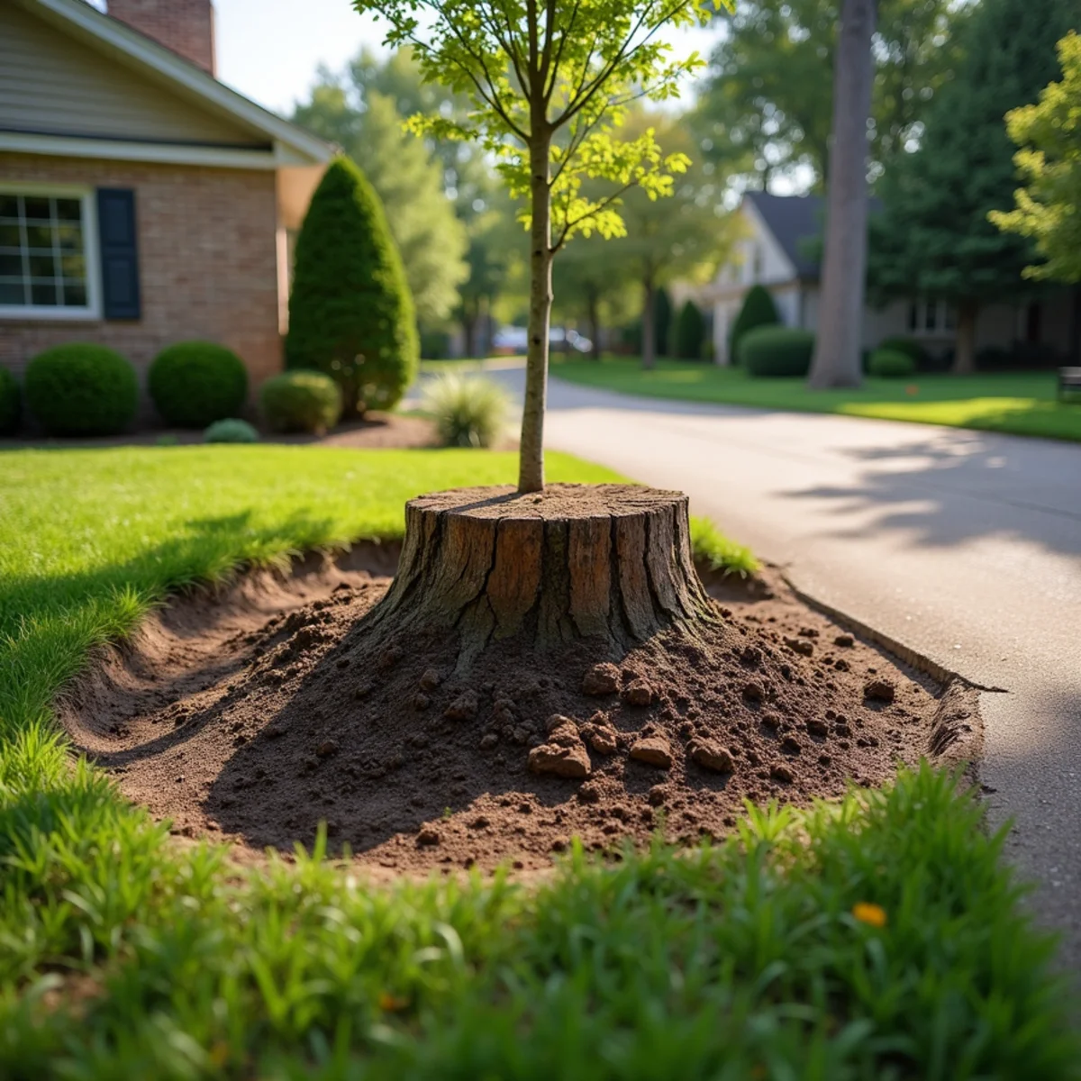 Immaculate site cleanup and restored lawn after tree care in Forsyth Illinois