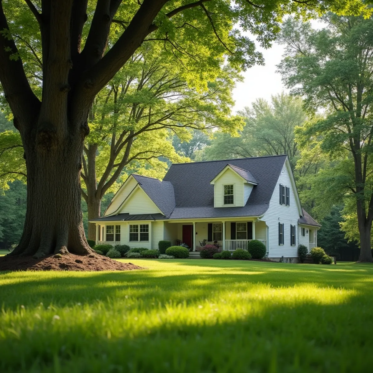 Residential property and mature tree canopy in Jacksonville Illinois