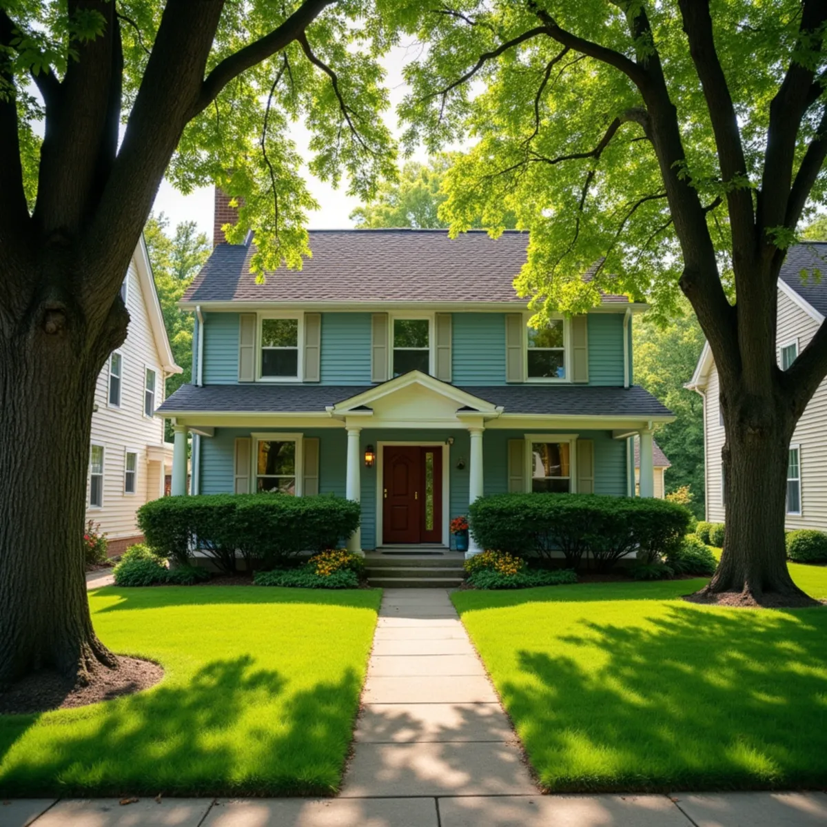 Residential property and mature tree canopy in Jerome Illinois