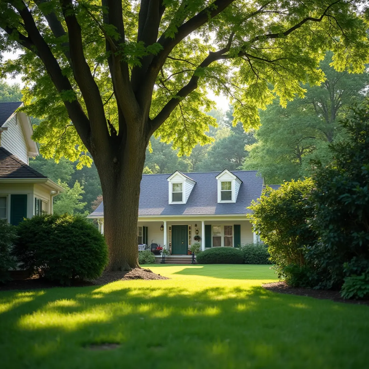 Residential property and mature tree canopy in Kincaid Illinois