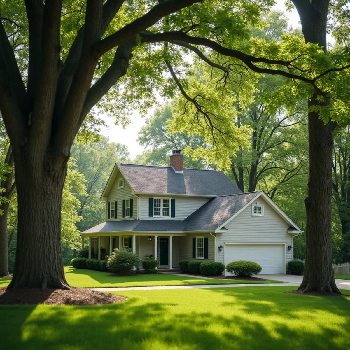 Residential property and mature tree canopy in Logan County Illinois