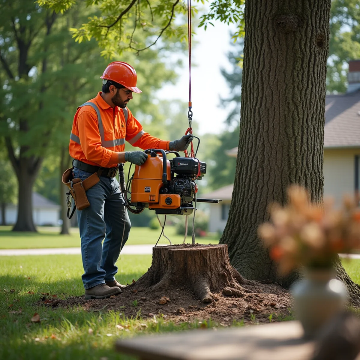 Professional tree removal and stump grinding work in Logan County Illinois