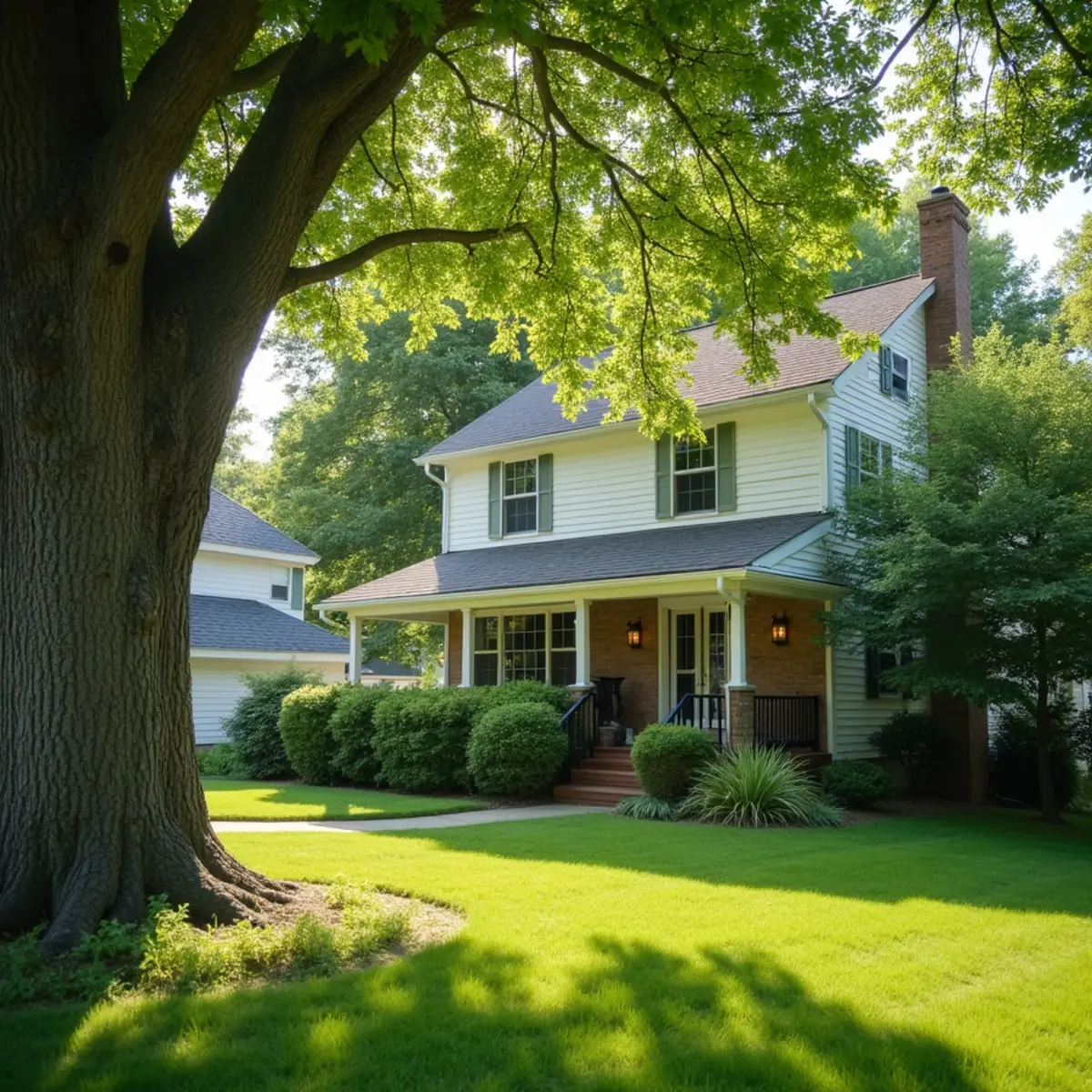 Residential property and mature tree canopy in New Berlin Illinois