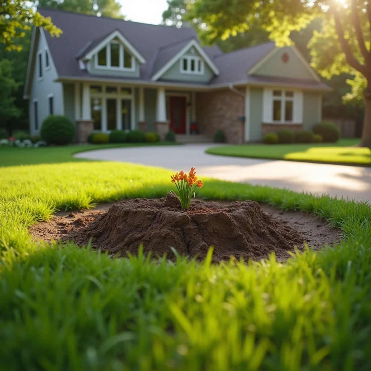 Immaculate site cleanup and restored lawn after tree care in New Berlin Illinois