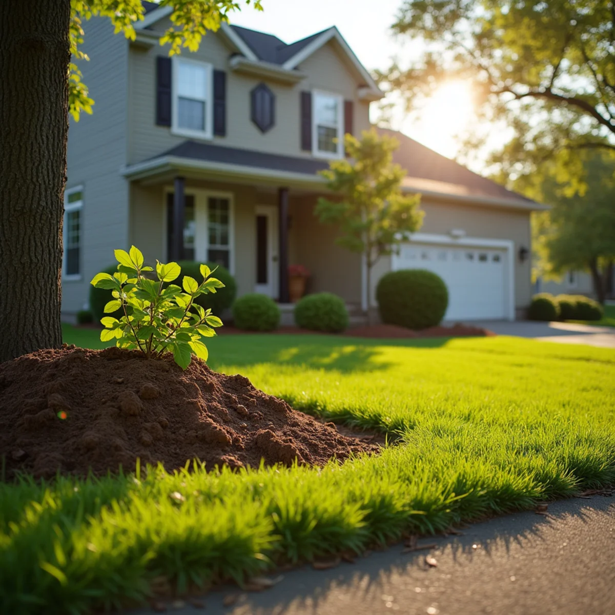 Immaculate site cleanup and restored lawn after tree care in Pana Illinois