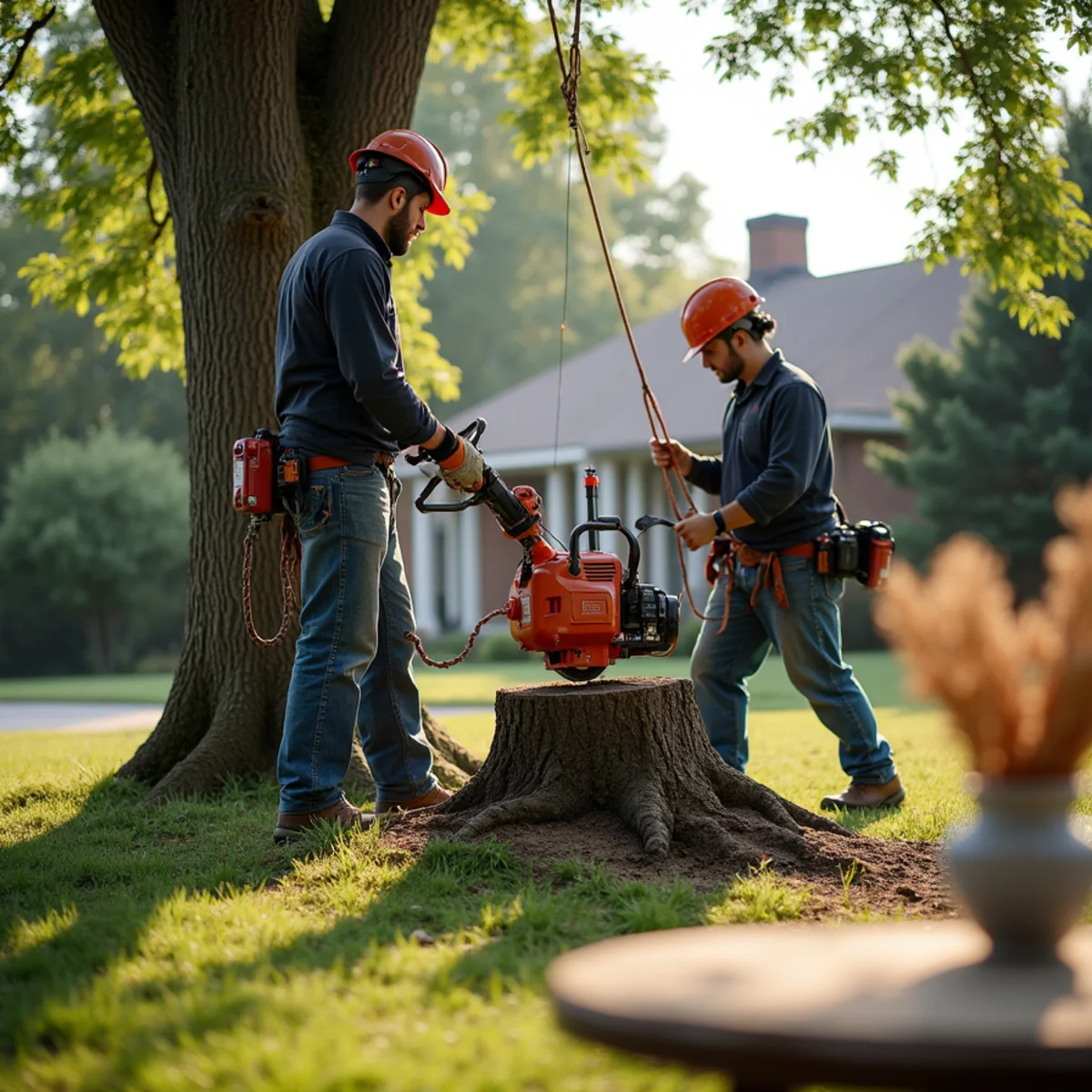 Professional tree removal and stump grinding work in Riverton Illinois