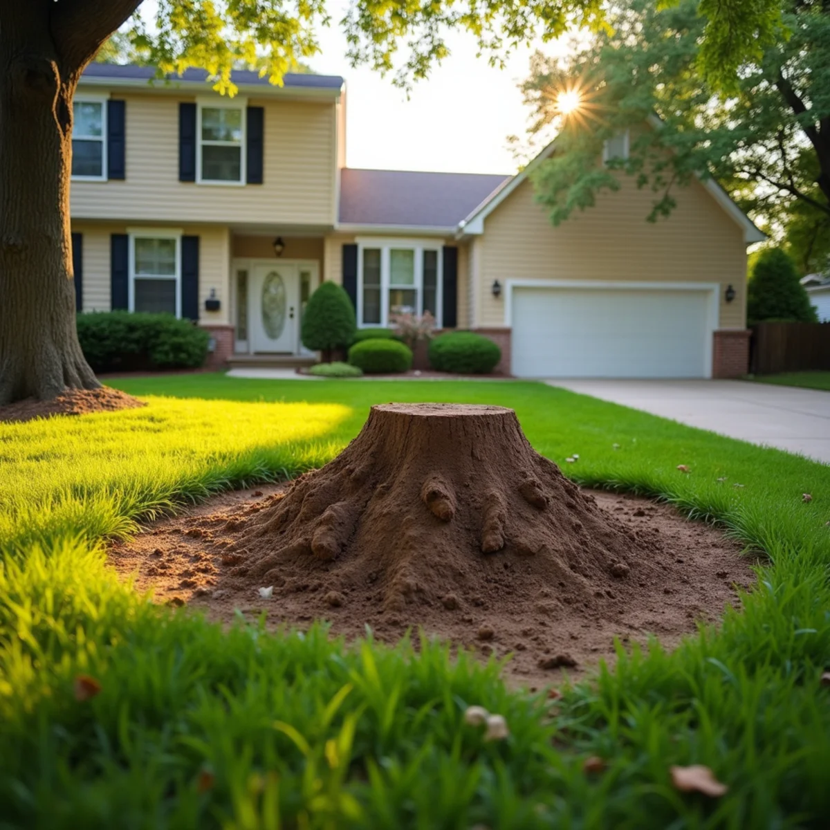 Immaculate site cleanup and restored lawn after tree care in Riverton Illinois
