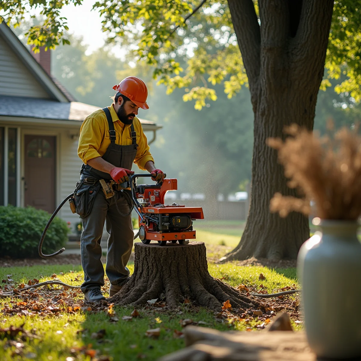 Professional tree removal and stump grinding work in Sangamon County Illinois