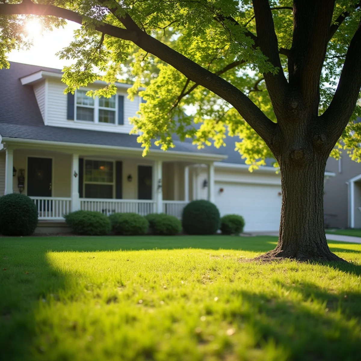 Residential property and mature tree canopy in Southern View Illinois