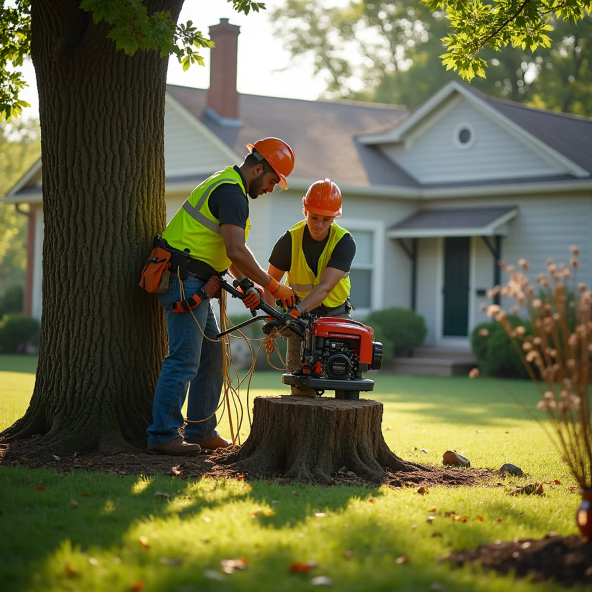 Professional tree removal and stump grinding work in Southern View Illinois
