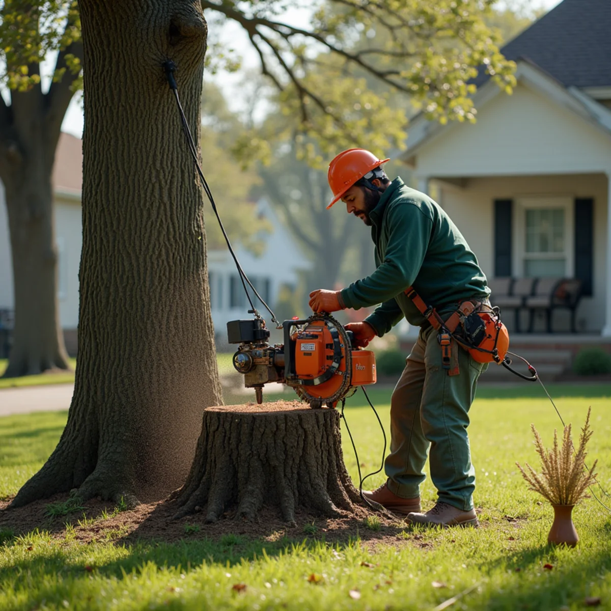 Professional tree removal and stump grinding work in Virden Illinois