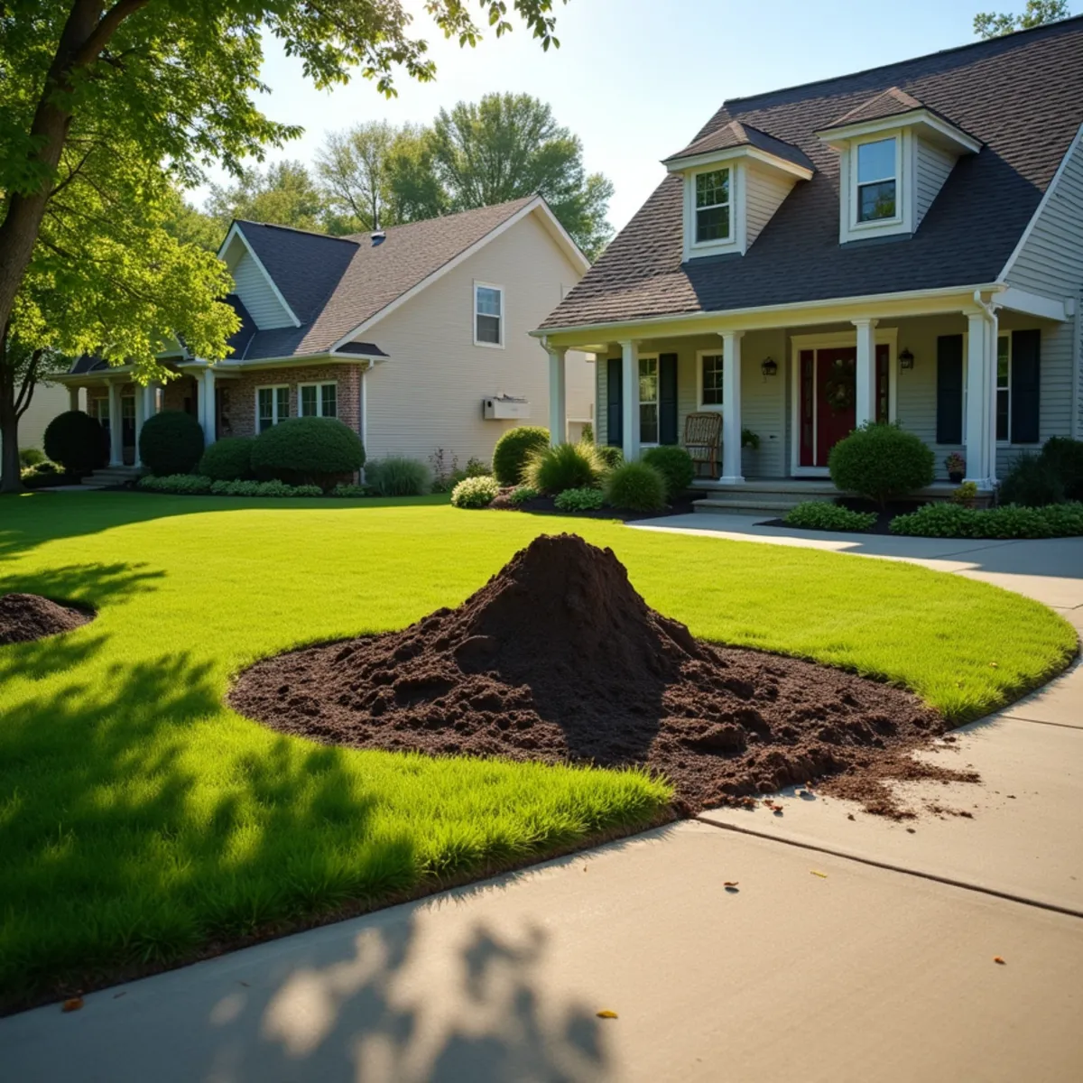 Immaculate site cleanup and restored lawn after tree care in Williamsville Illinois