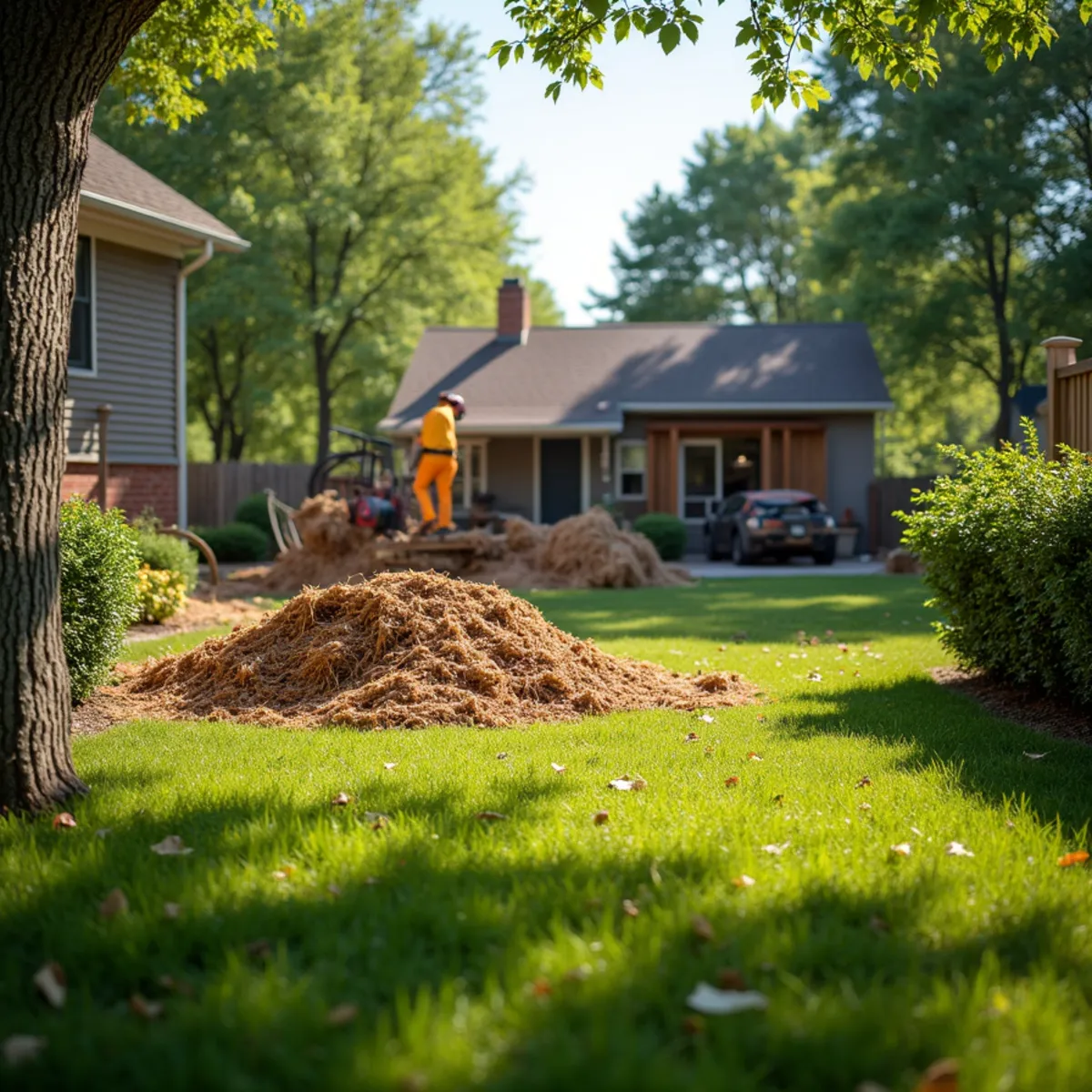 Finished residential work site and restored lawn following Tree Removal