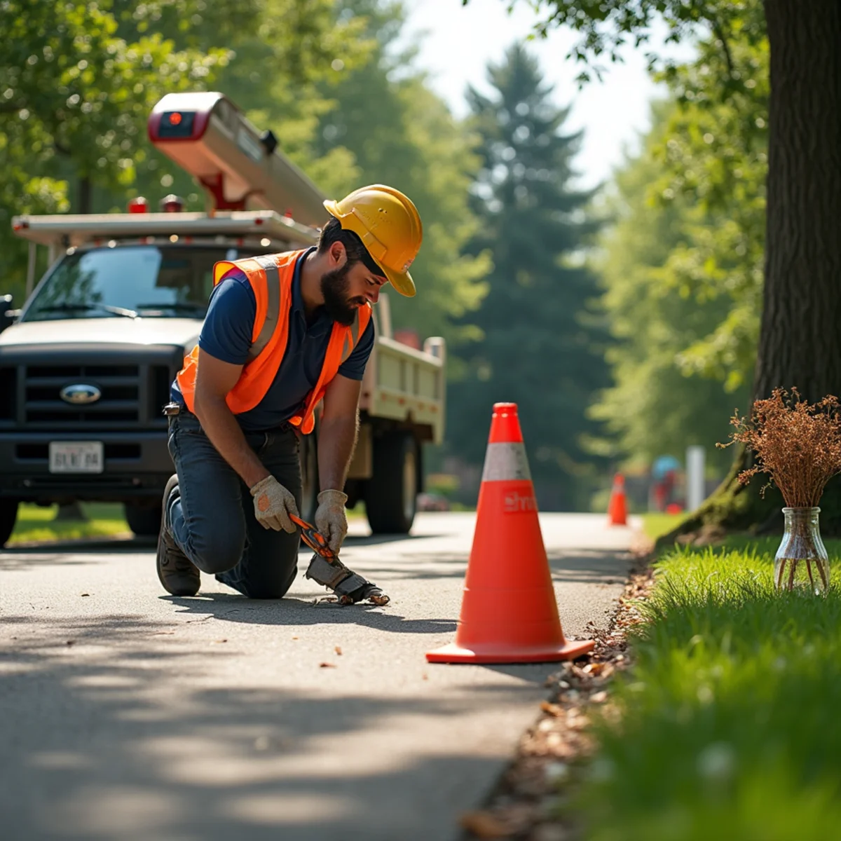 Safety exclusion zone and protocols for Tree Service